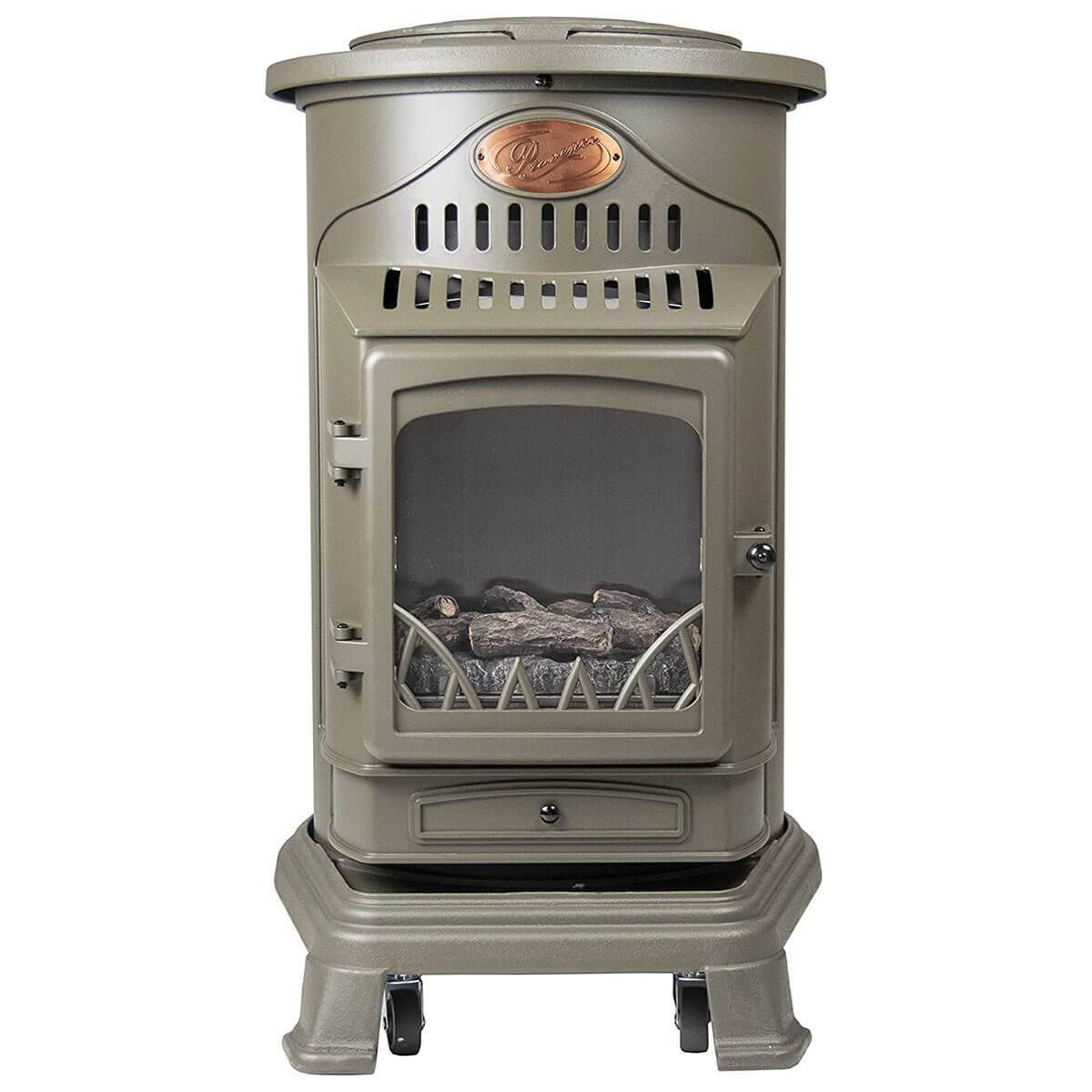 Universal - Poele à gaz 3,4KW Fonte véritable Provence Marron miel + Tuyau gaz + Detendeur gaz butane UNIVERSAL - Image 8