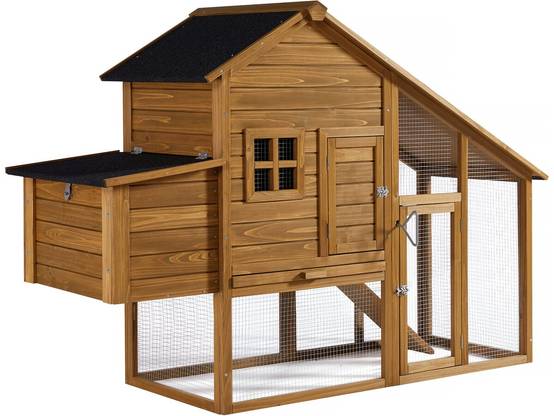 Poulailler "princesse" Avec Pondoir En Bois - 4 Poules - Marron -habitat Et Jardin - Image 1
