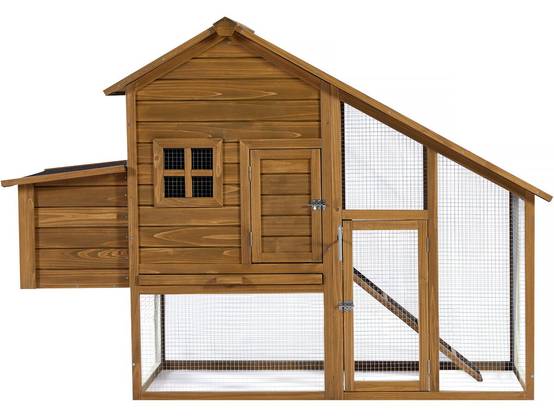 Poulailler "princesse" Avec Pondoir En Bois - 4 Poules - Marron -habitat Et Jardin - Image 3