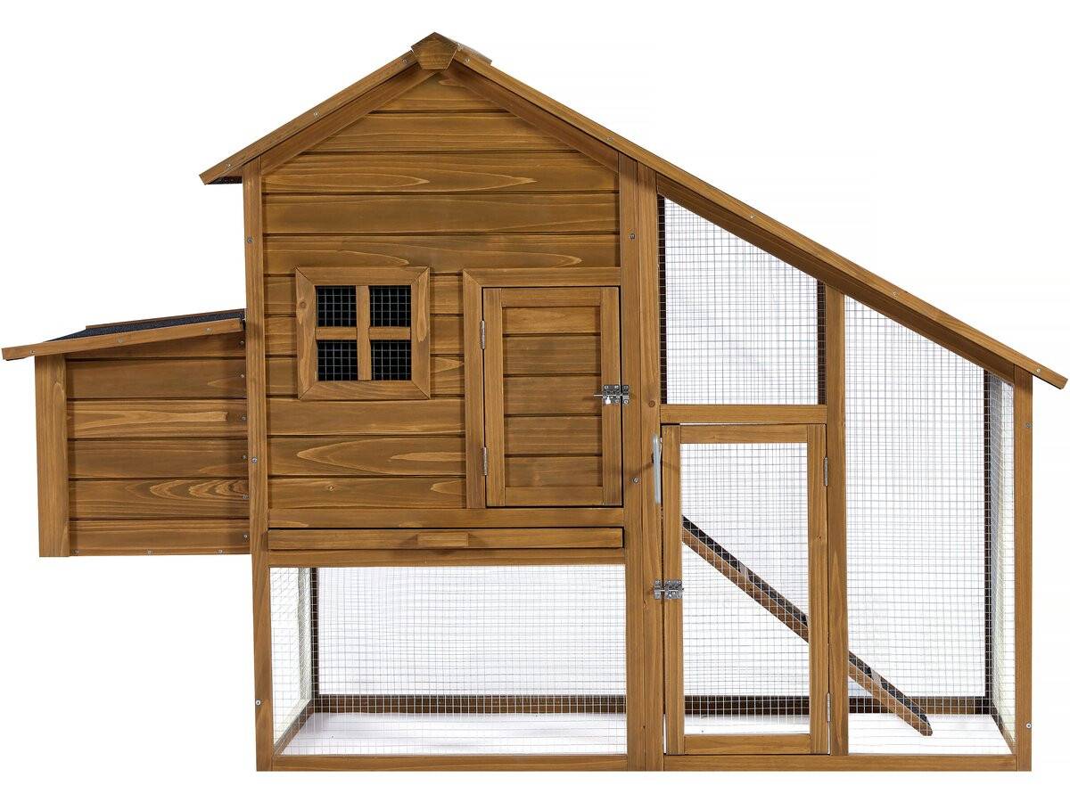 Poulailler "princesse" Avec Pondoir En Bois - 4 Poules - Marron -habitat Et Jardin - Image 3