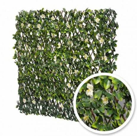 James Grass - France Green - Treillis extensible feuilles de jasmin fleuri, Long 28 m, Hauteur 1 m - Image 1