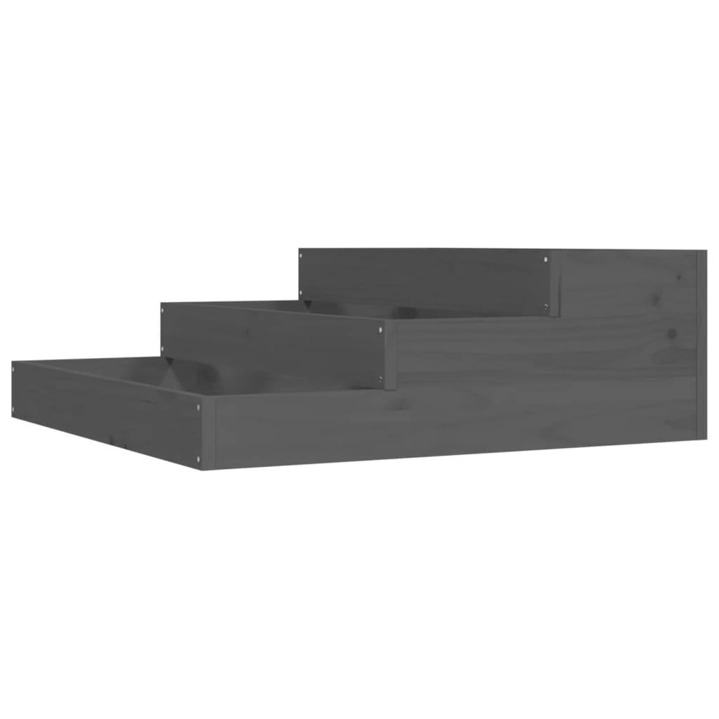 Vidaxl - Jardinière Gris 78x78x27 cm Bois massif de pin vidaXL 823908 - Image 2