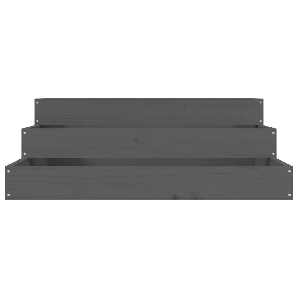 Vidaxl - Jardinière Gris 78x78x27 cm Bois massif de pin vidaXL 823908 - Image 5