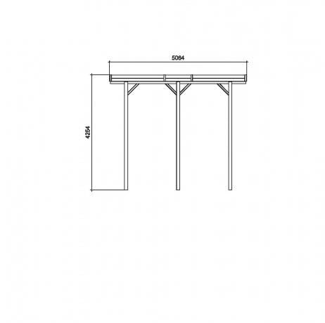 CARPORT BASE 4x5 H 4m, Ancrage A visser, Panneaux de toit Aucun - Image 3