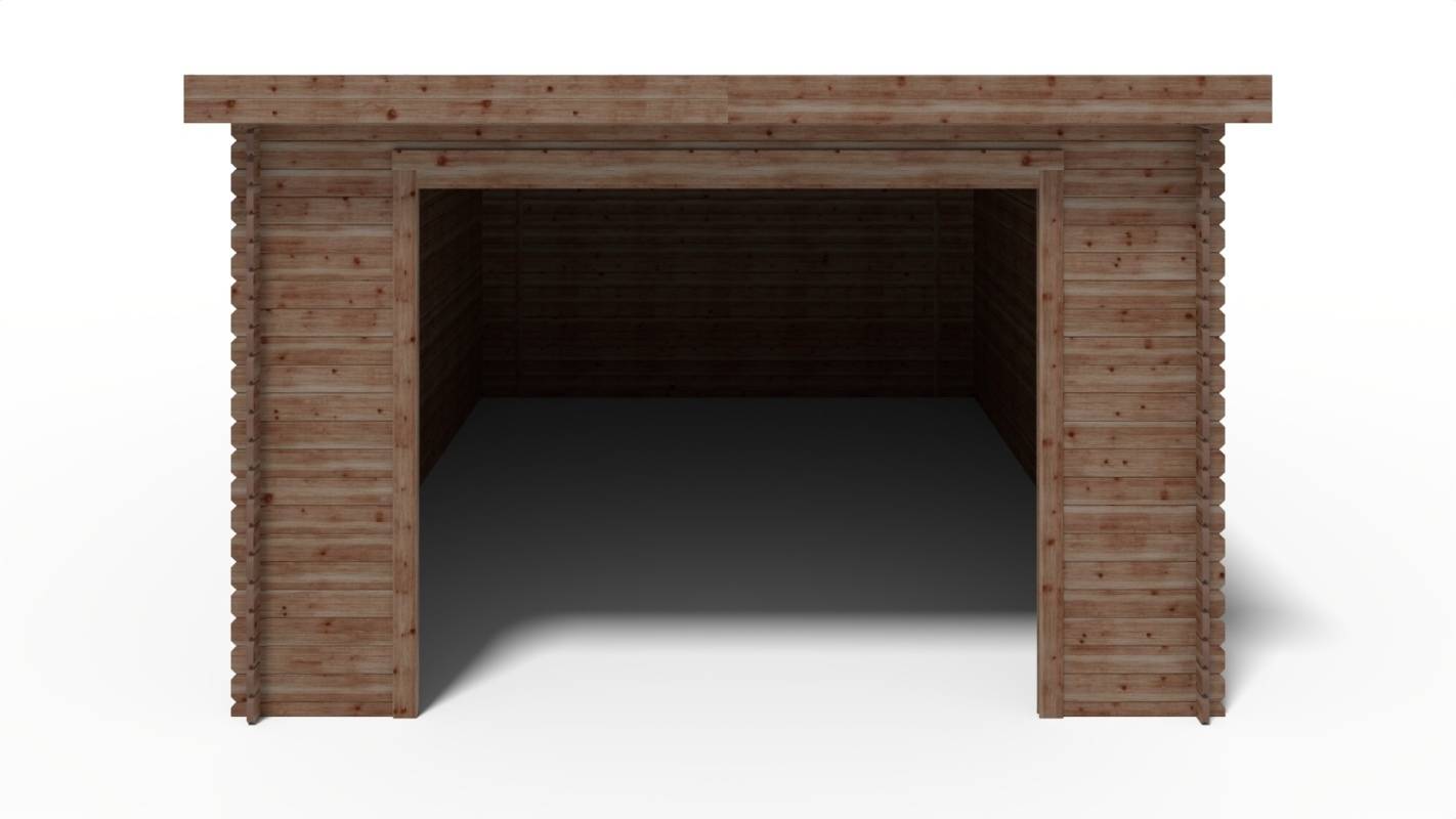Altanka - Garage en bois - 24m2 - 4x6m - imprégné - Ep. 28mm - couleur: marron - GAR23 - Image 3