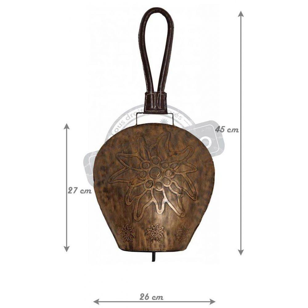 Aubry Gaspard - Cloche Edelweiss en métal cuivré 27 cm - Image 2