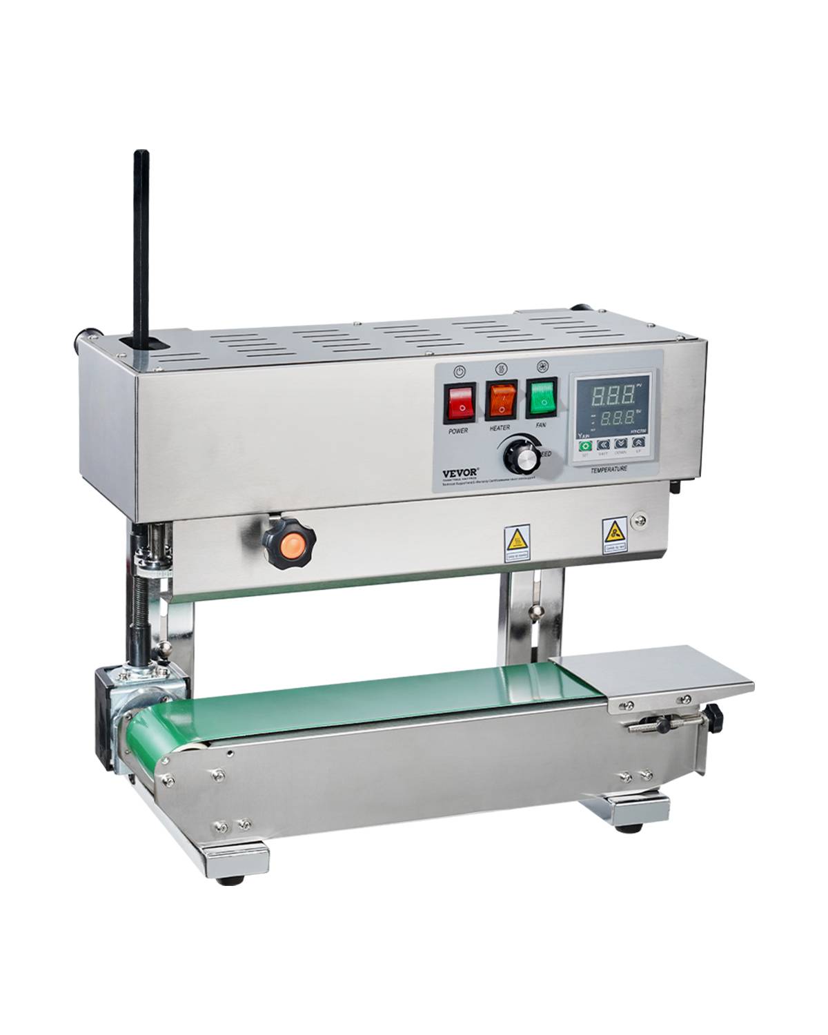 VEVOR Machine scellage sacs continu, scellage 6-12 mm, acier inox, contrôle température, pour films plastique. - Image 1