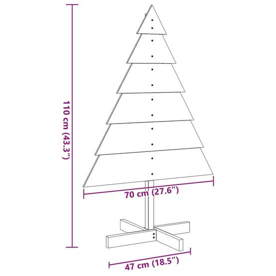 Sapin de Noël Décoratif en Bois Massif Style Rustique pour Intérieur/Extérieur 110 cm – ComfortXL Outdoor Living - Image 8