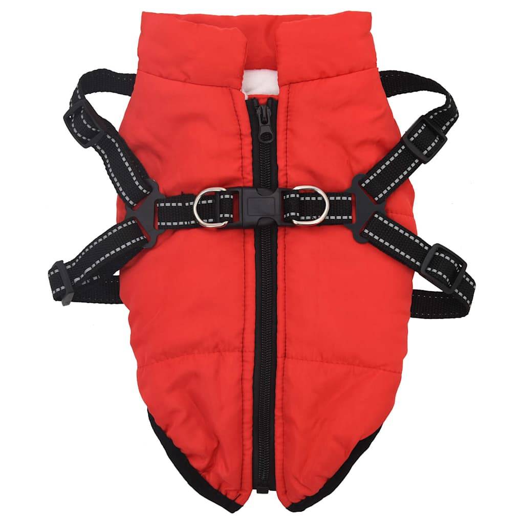 Manteau pour chien chaud et imperméable avec harnais intégré pour l'hiver Rouge L32 – ComfortXL Pet Living - Image 2