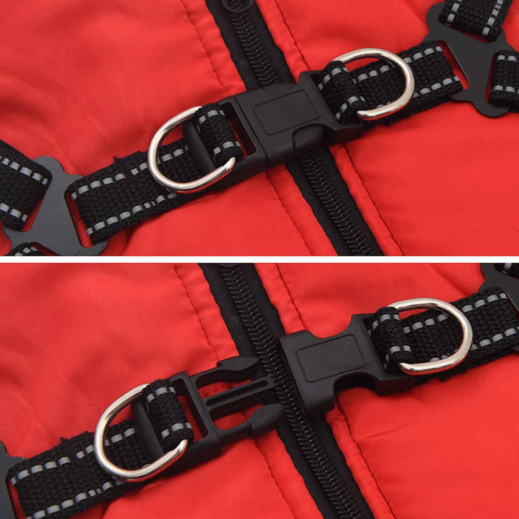 Manteau pour chien chaud et imperméable avec harnais intégré pour l'hiver Rouge L32 – ComfortXL Pet Living - Image 6