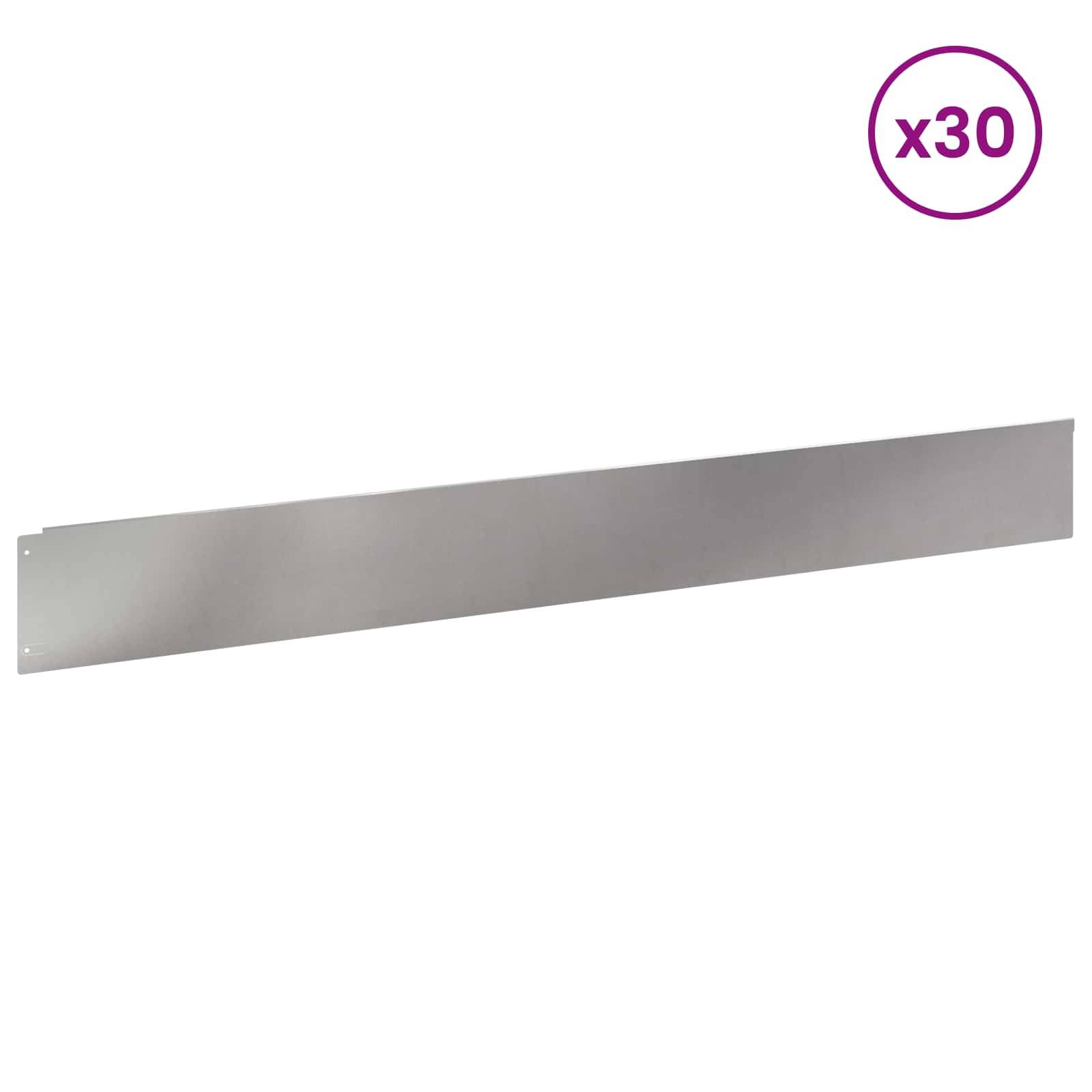 Bordure pelouse acier aménagement jardin création lignes 100x12cm argenté - ComfortXL Outdoor Living - Image 3