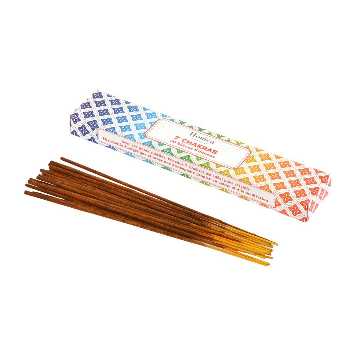 Lot de 20 Bâtons d'Encens "Senteur" 21cm Chakras