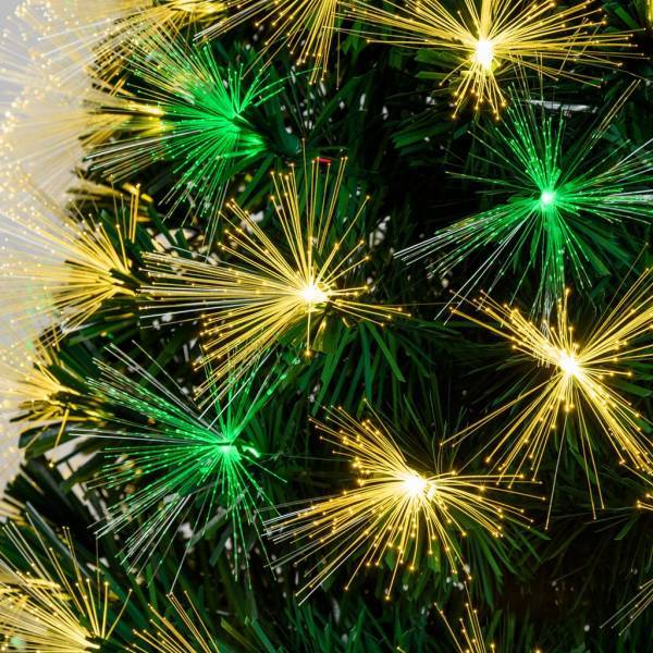 Lotti - Sapin lumineux fibre optique à LED blanc chaud et multicolore 100CM intérieur avec cimier Lotti - Image 5