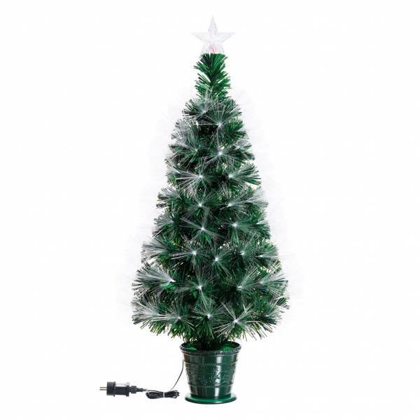 Lotti - Sapin lumineux fibre optique à LED blanc chaud et multicolore 100CM intérieur avec cimier Lotti - Image 3