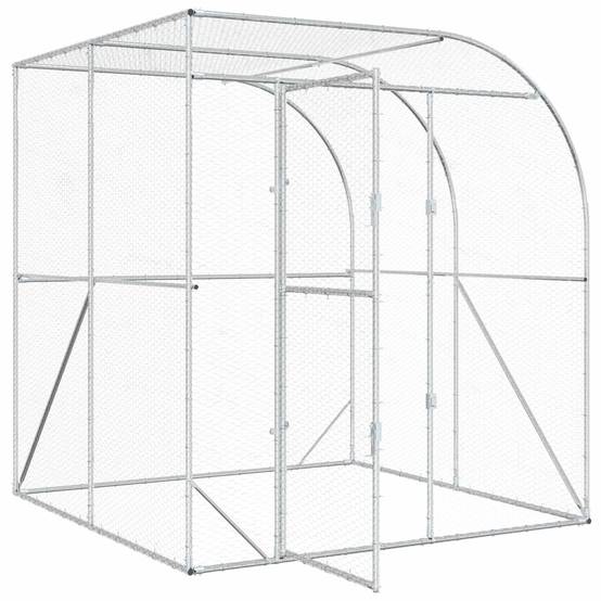 Vidaxl - Poulailler Argenté 200 x 200 x 215 cm Acier galvanisé vidaXL 42042542 - Image 4