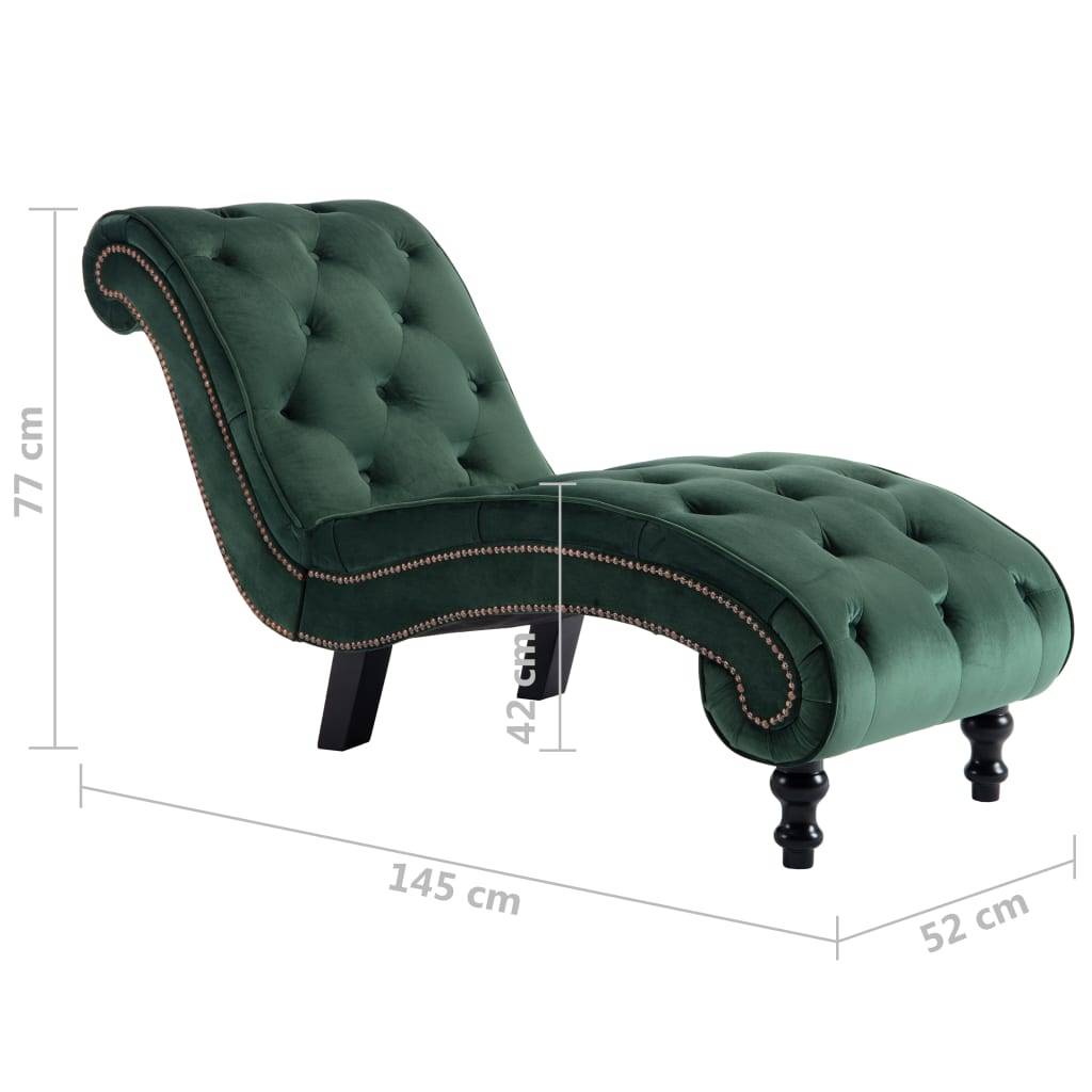 Maison Chic - Bain de soleil - Transats - Chaises longues Velours Vert - MEUBLE PRO - Image 8