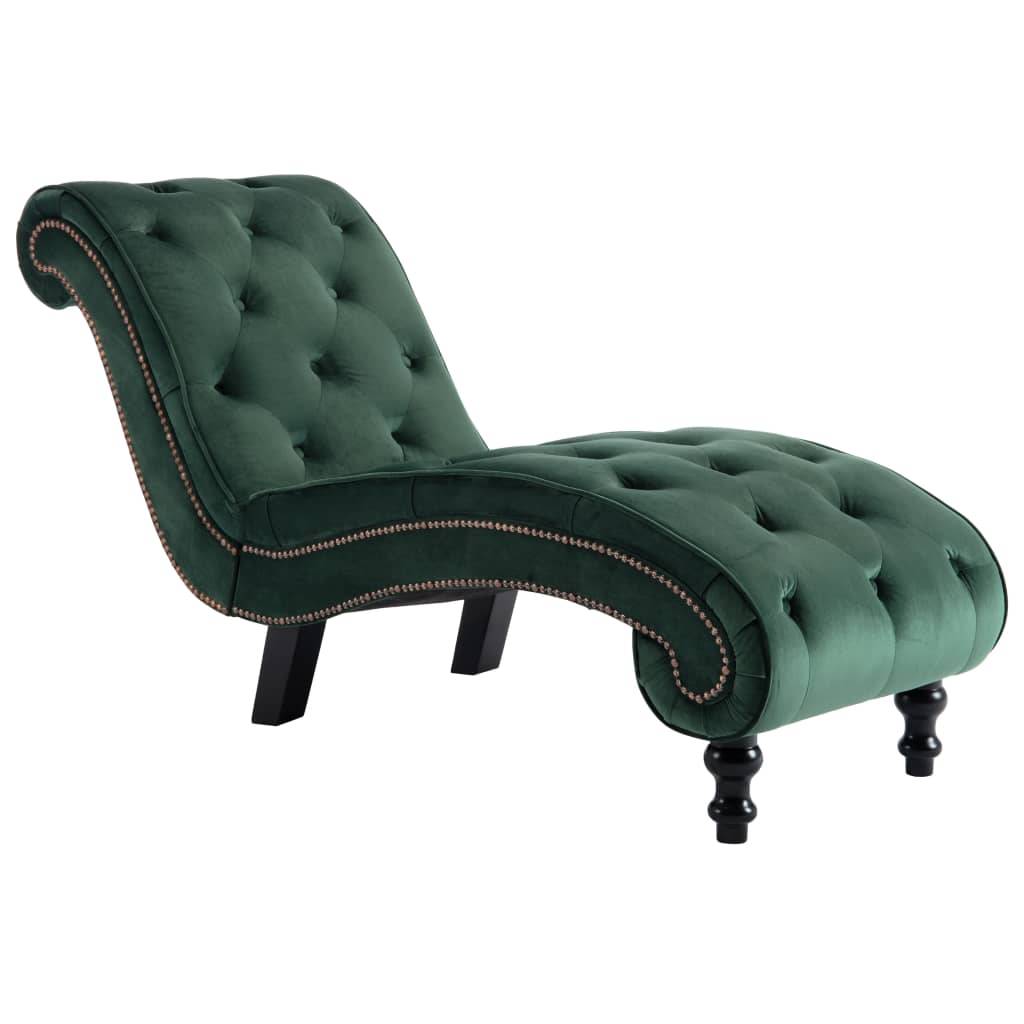 Maison Chic - Bain de soleil - Transats - Chaises longues Velours Vert - MEUBLE PRO - Image 1