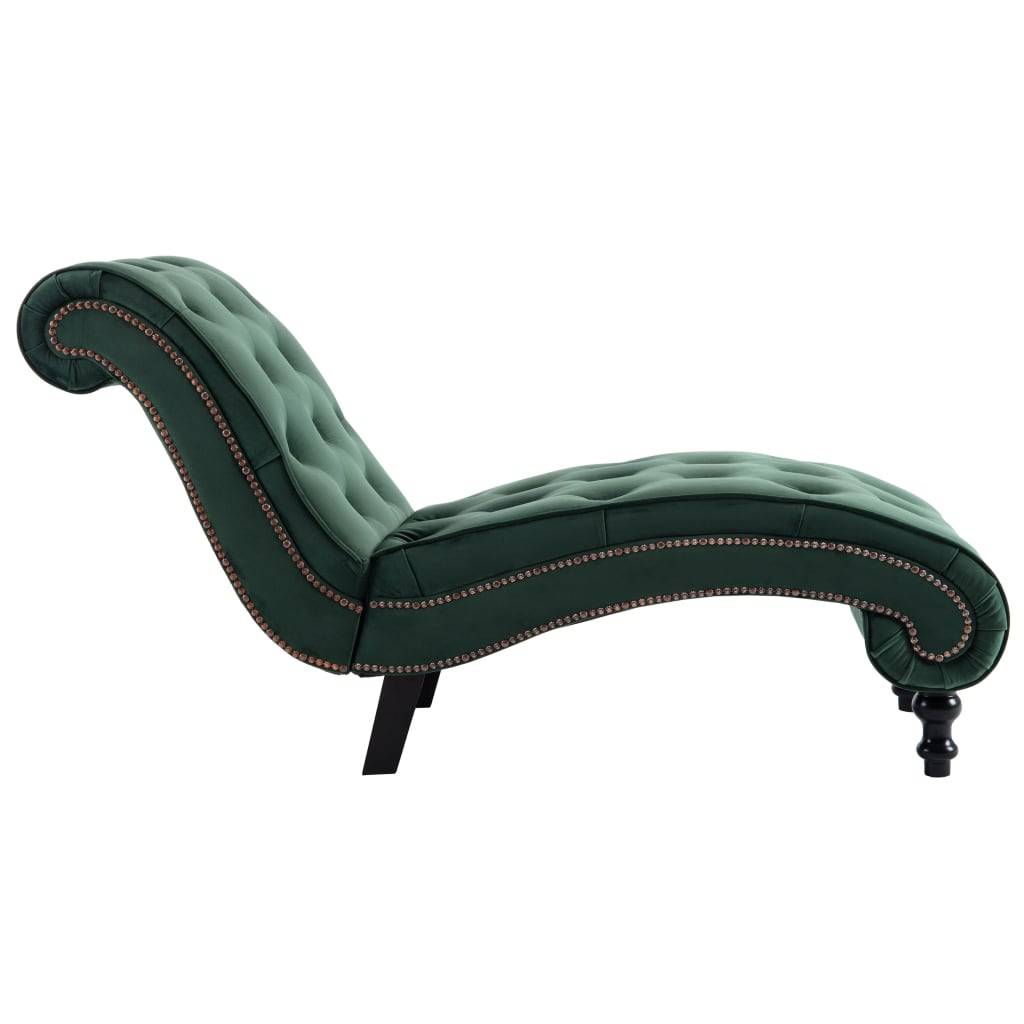 Maison Chic - Bain de soleil - Transats - Chaises longues Velours Vert - MEUBLE PRO - Image 4