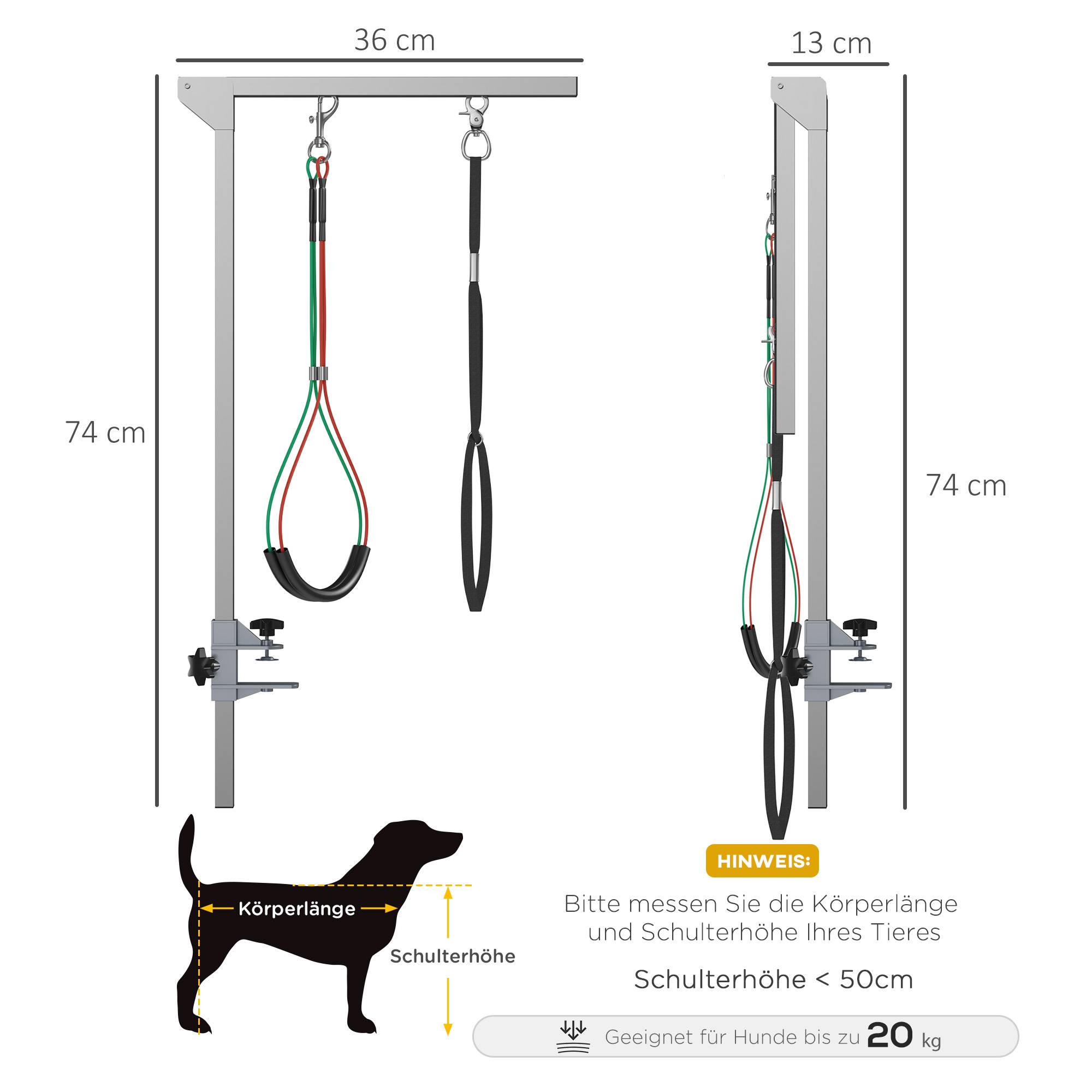 Bras de toilettage pliable en aluminium pour animaux avec pince, ajustable, pour chiens moyens, 36 x 8 x 74 cm - PANGIVO - Image 3