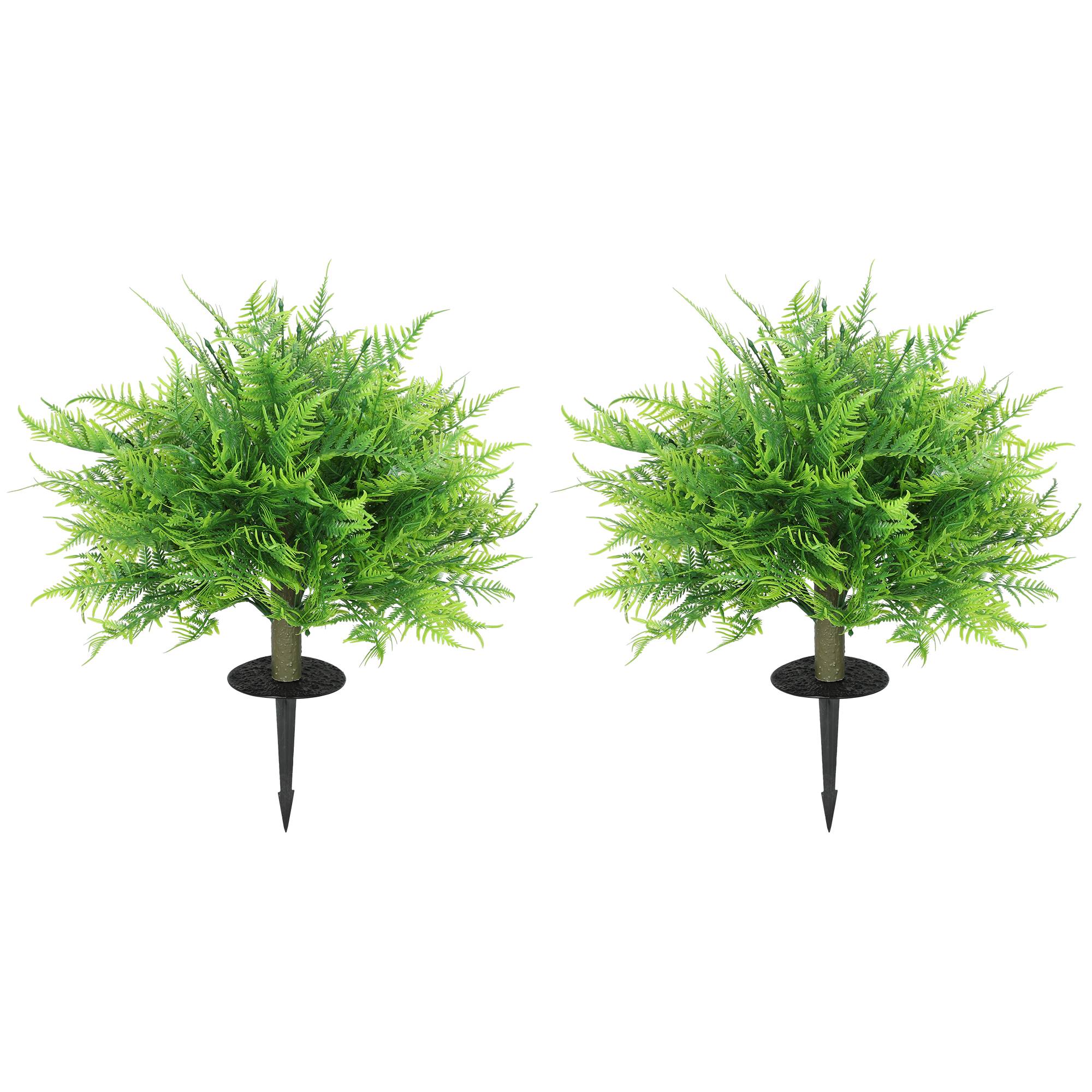 Buisson de fougère de Boston artificiel résistant UV, avec tiges, lot de 2, 60 cm, jardin véranda - Image 2