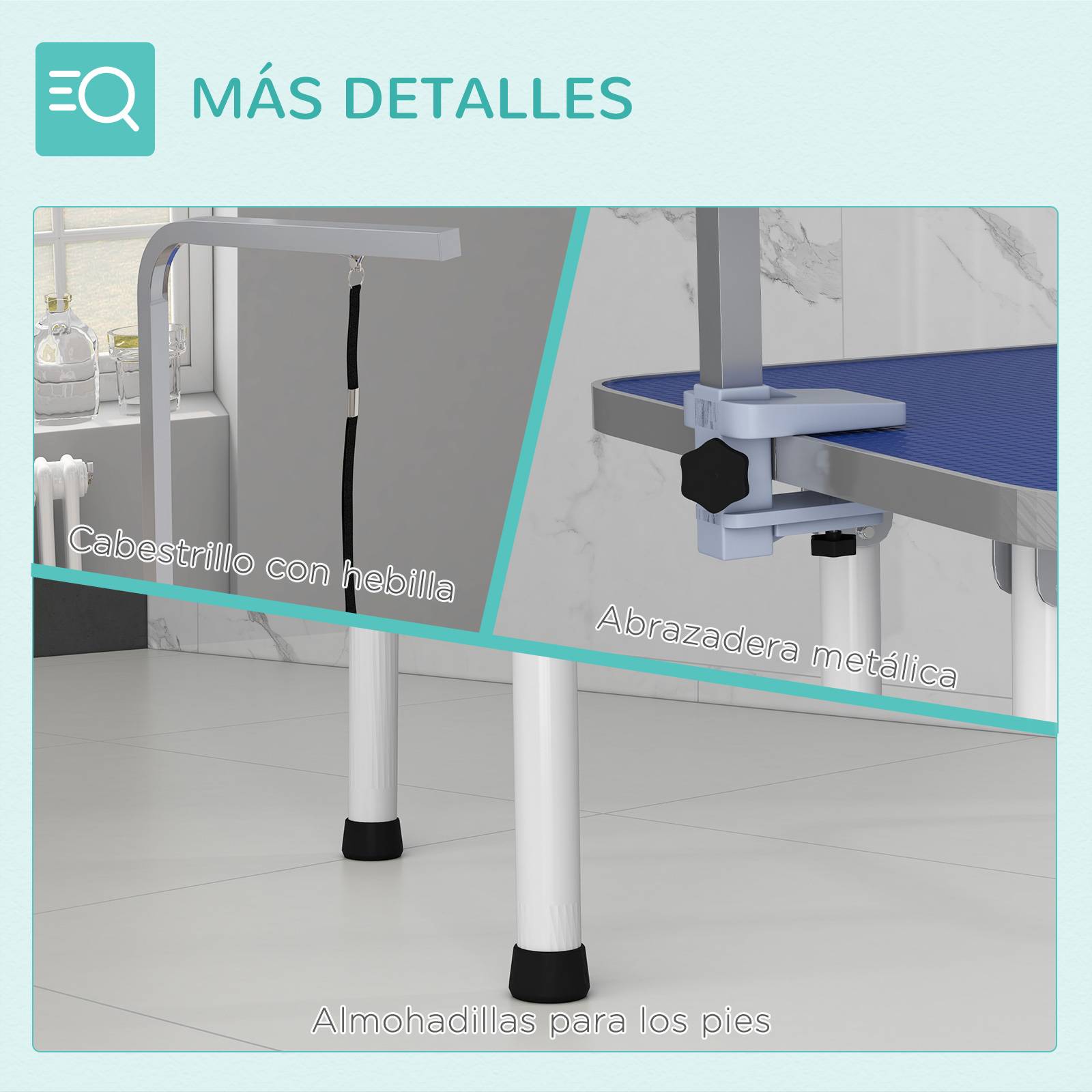 ComfortXL - Table de toilettage chien acier 81x48,5x80 cm bleue plateau antidérapant bras réglable - ComfortXL Outdoor Living - Image 10