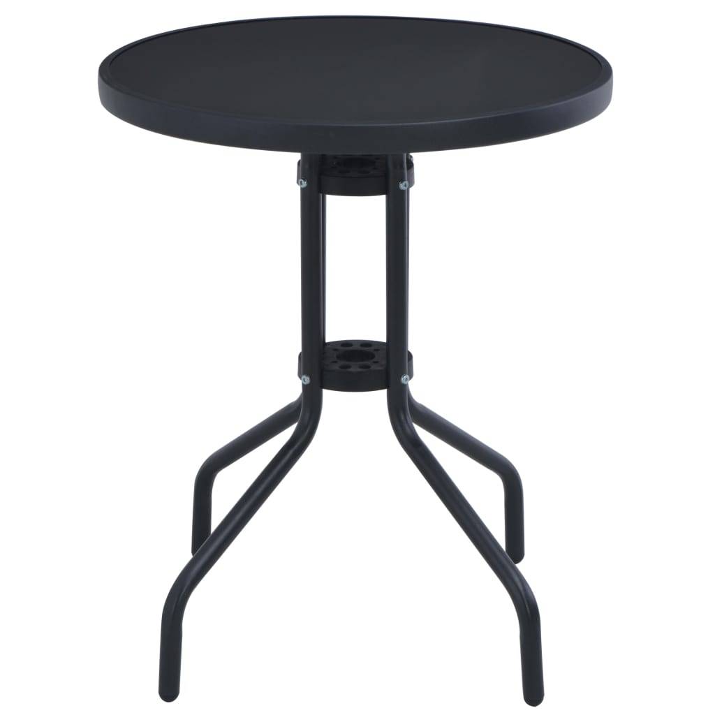 PANGIVO - Table de jardin Noir Acier et verre 80 x 72 cm - PANGIVO - Image 2