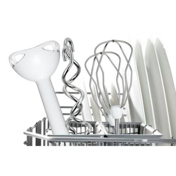 Bosch - Batteur Fouet Electrique  Bosch - MFQ36440 - 450 W - 5 vitesses - 2 fouets / 2 crochets pétrisseurs inox - Bol gradué avec couvercle - Blanc / G - Image 4