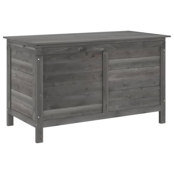 Coffre de rangement - Boîte de rangement extérieure - Coffre de jardin anthracite bois massif de sapin-JU12088 - Image 1