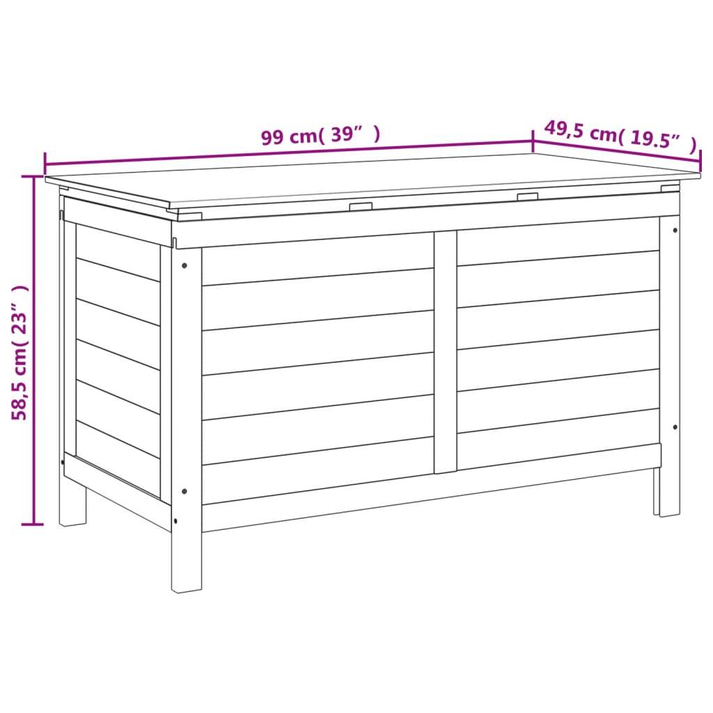 Coffre de rangement - Boîte de rangement extérieure - Coffre de jardin anthracite bois massif de sapin-JU12088 - Image 8