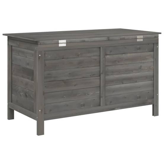Coffre de rangement - Boîte de rangement extérieure - Coffre de jardin anthracite bois massif de sapin-JU12088 - Image 6