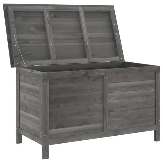 Coffre de rangement - Boîte de rangement extérieure - Coffre de jardin anthracite bois massif de sapin-JU12088 - Image 3