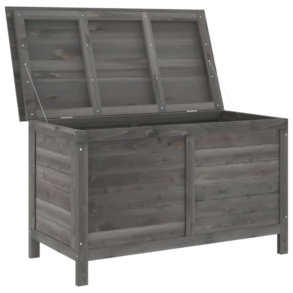 Coffre de rangement - Boîte de rangement extérieure - Coffre de jardin anthracite bois massif de sapin-JU12088 - Image 3