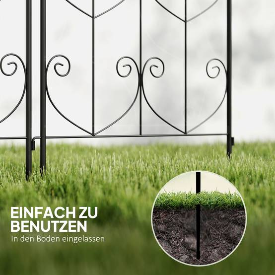 Lot de 2 Treillages Métal Motif Oiseaux Plantes Grimpantes 50x120 cm Noir - ComfortXL Outdoor Living - Image 7
