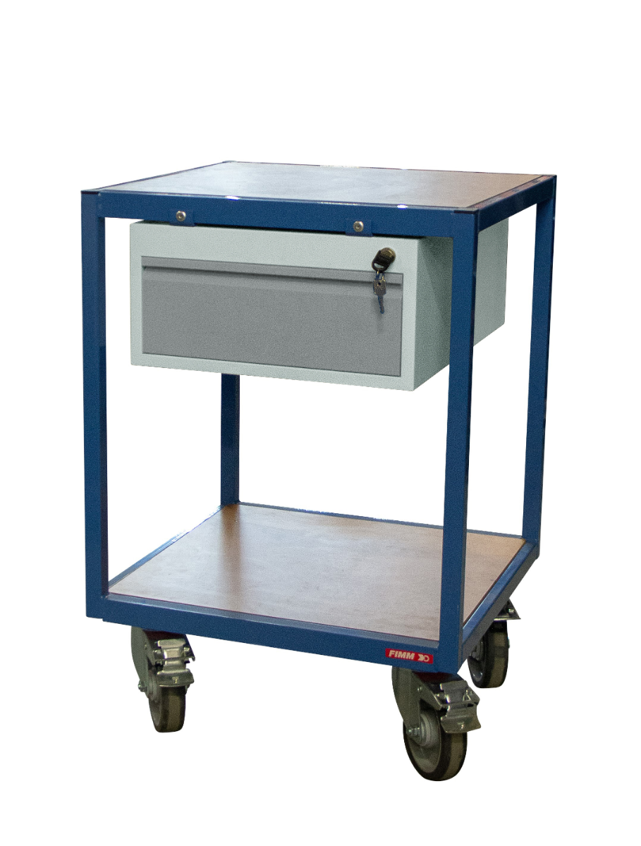 Servante atelier 2 plateaux bois 600 x 600 mm 400 kg - FIMM - 880010598 - Image 1