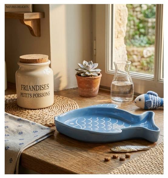 Gamelle pour chat 17 cm Fishie bleu - Image 3