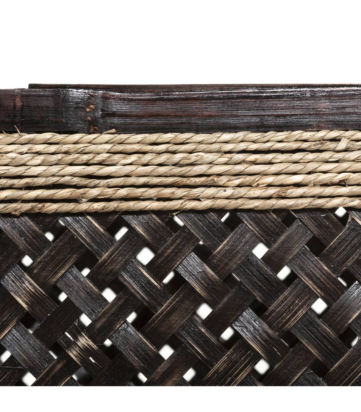 Set de 3 Paniers de rangement Bruns en Bambou et Roseau - Image 2