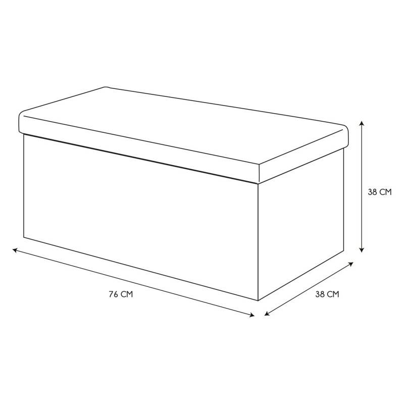 The Home Deco Factory - Banc coffre pliable en bouclette blanc - Image 8
