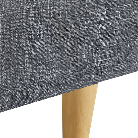 Lit double scandinave BALTA avec tête de lit et sommier 140 x 190 cm tissu gris anthracite - Image 3