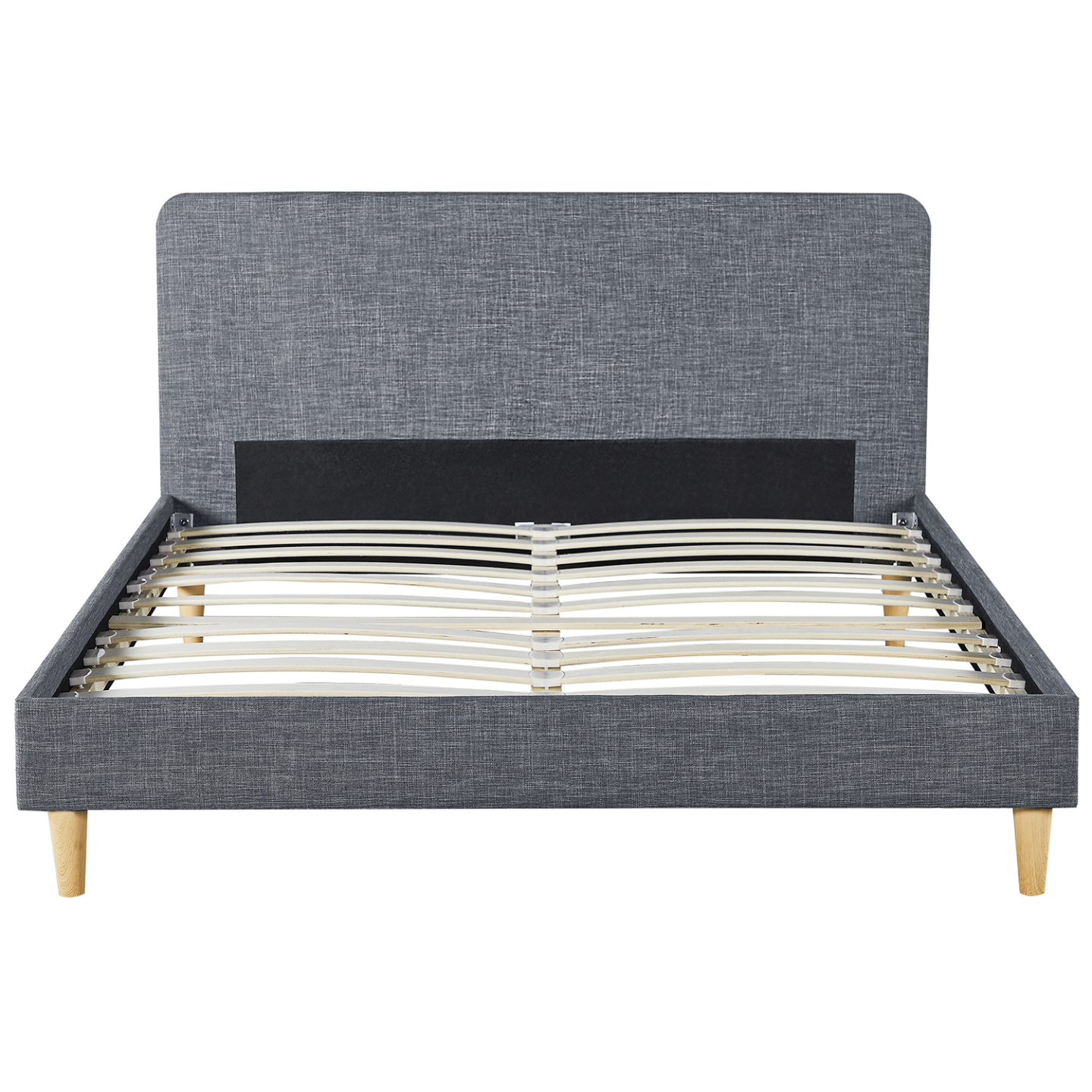 Lit double scandinave BALTA avec tête de lit et sommier 140 x 190 cm tissu gris anthracite - Image 4