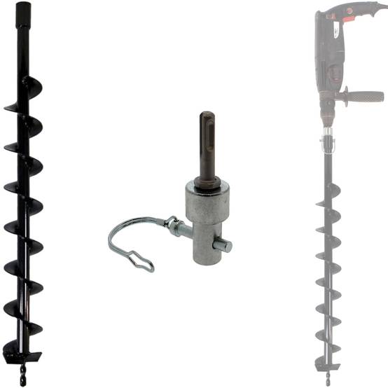 Gt Market - Mèche de tarière Ø 80 mm avec adaptateur pour perceuse et perforateur SDS-plus - GT MARKET - Image 1