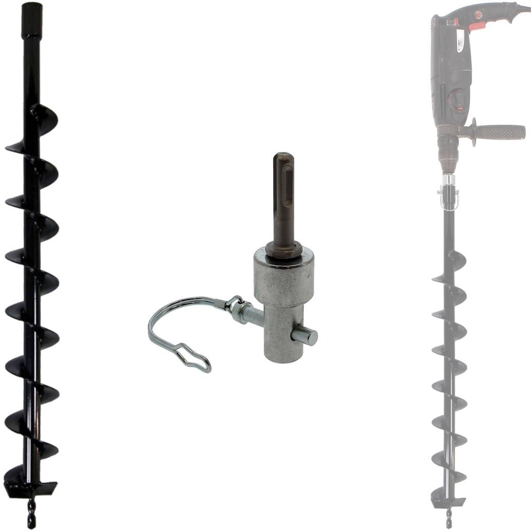 Gt Market - Mèche de tarière Ø 80 mm avec adaptateur pour perceuse et perforateur SDS-plus - GT MARKET - Image 1