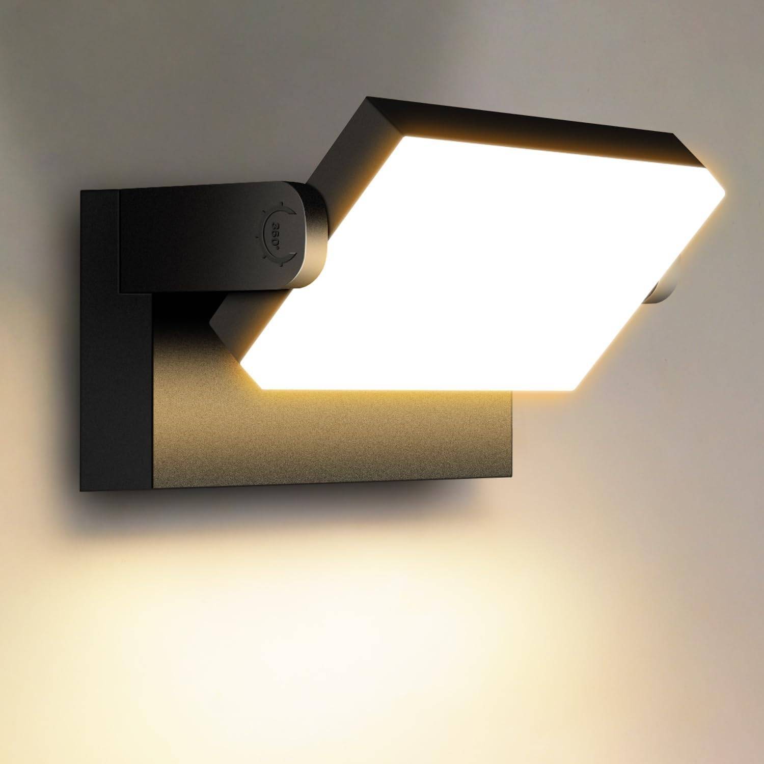 8 in 1 - Applique murale extérieure LED 40 W 360° 3000 K Noir - Image 1