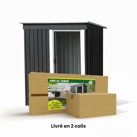 Abri de jardin en acier galvanisé - Gris anthracite - 1,13m² - TERRE JARDIN - Image 8