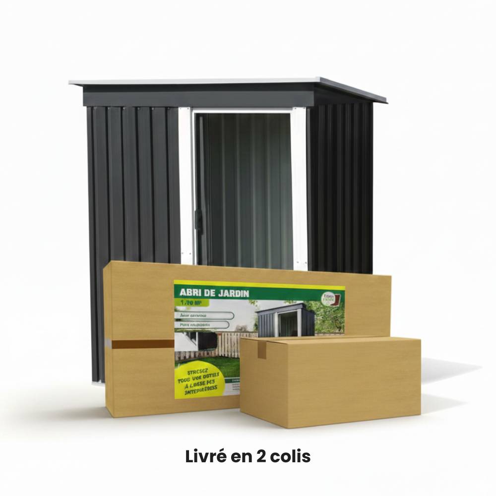 Abri de jardin en acier galvanisé - Gris anthracite - 1,13m² - TERRE JARDIN - Image 8