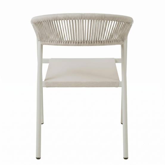 Oviala - Chaise de jardin aluminium et rotin synthétique avec accoudoirs beige Nocera - Oviala - Image 4