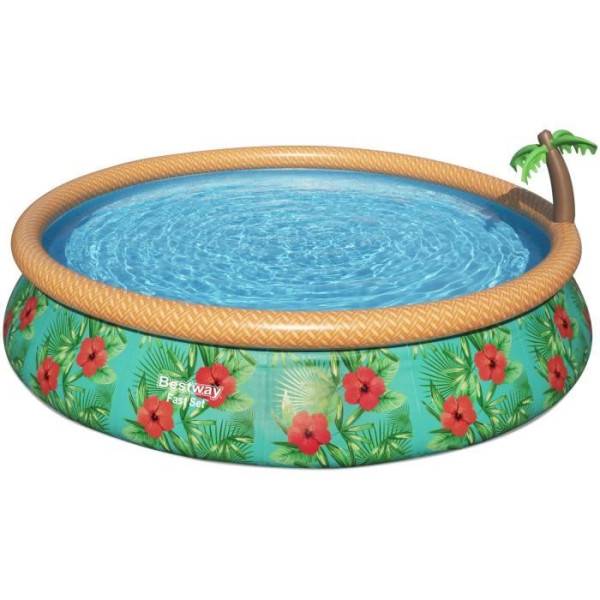 Bestway - Kit Piscine hors sol autoportante BESTWAY - Fast Set - 457 x 84 cm - Ronde (Livrée avec une pompe de filtration) - Image 1