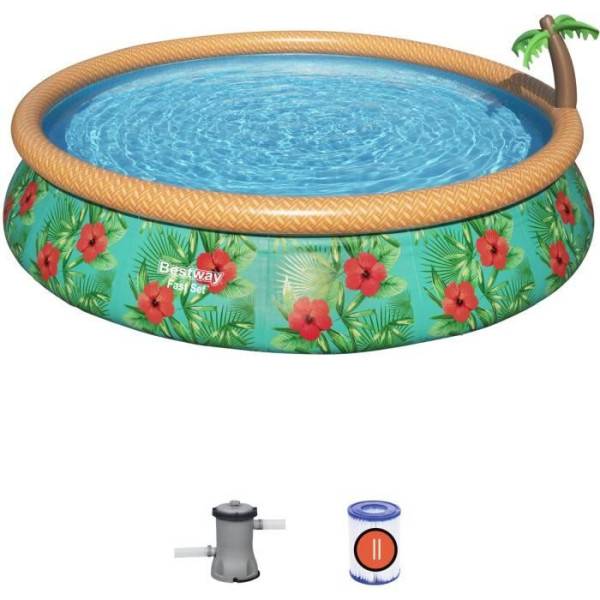 Bestway - Kit Piscine hors sol autoportante BESTWAY - Fast Set - 457 x 84 cm - Ronde (Livrée avec une pompe de filtration) - Image 4