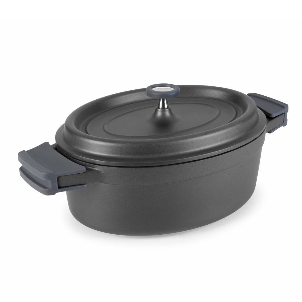 Cocotte ovale 3.5 litres en fonte d'aluminium avec couvercle - Image 1