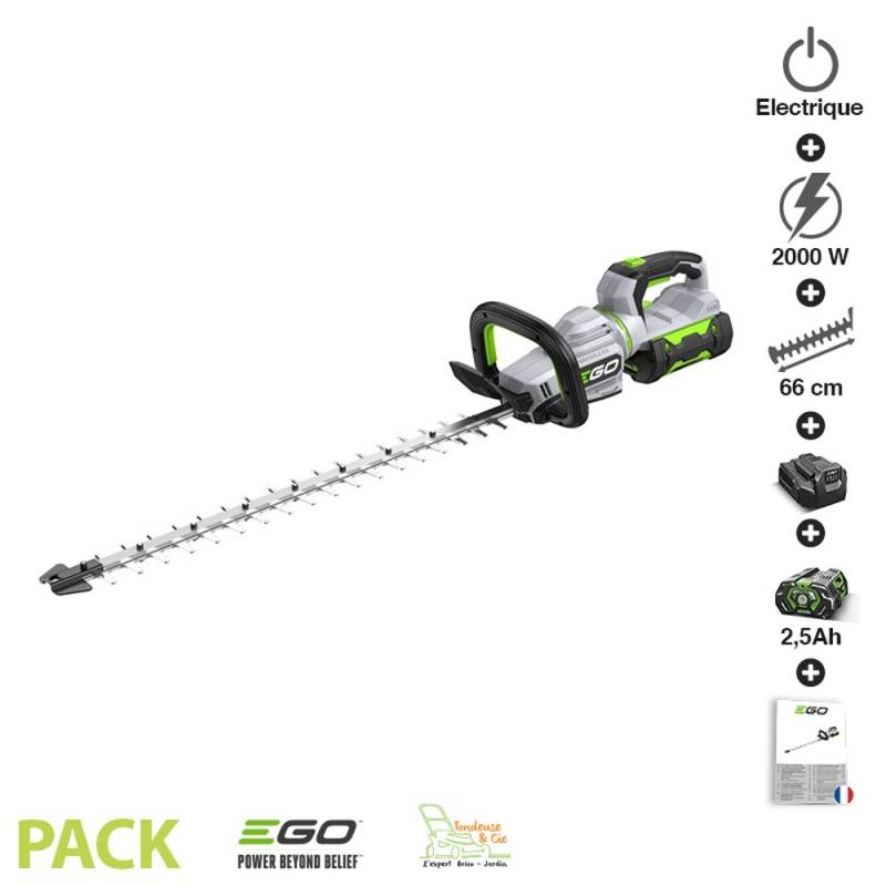Ego Power + - Pack sculpte-haies batterie 2,5Ah et chargeur inclus lame double 66 cm Egopower HT2600E - Image 1