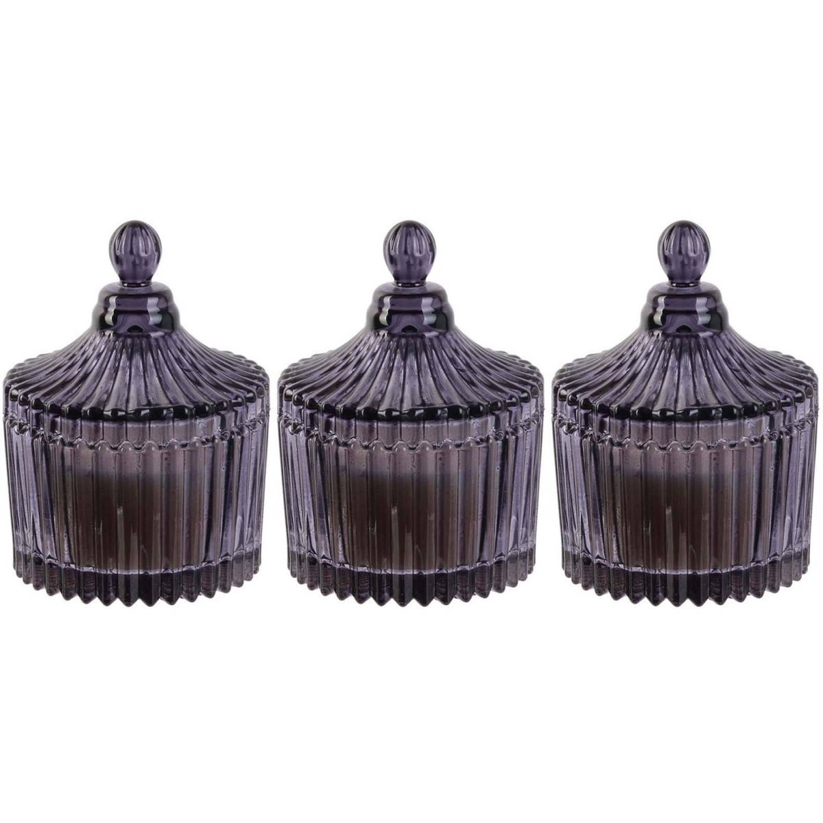 The Home Deco Factory - Bougie parfumée écrin en verre Bohème 6.5 x 9 cm Gris - Image 1